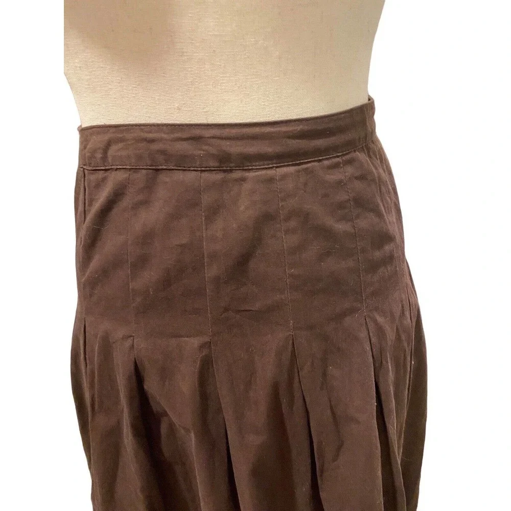 VTG Brown Skirt Crochet Midi Medium CottageCore Twee Demure Fairy Shabby Chic‎